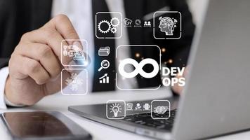 DevOps Methodology Development Operations agil programming technology concept. photo