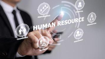 Human Resources HR management Recruitment Employment Headhunting Concept. photo