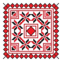 Ethnic ornament mandala geometric patterns in red color vector