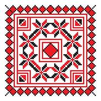 Ethnic ornament mandala geometric patterns in red color vector