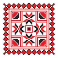 Ethnic ornament mandala geometric patterns in red color vector