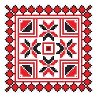 Ethnic ornament mandala geometric patterns in red color vector