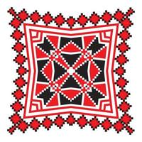 Ethnic ornament mandala geometric patterns in red color vector