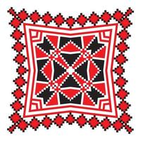 Ethnic ornament mandala geometric patterns in red color vector