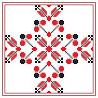 Ethnic ornament mandala geometric patterns in red color vector
