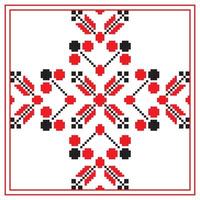 Ethnic ornament mandala geometric patterns in red color vector