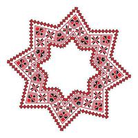 Ethnic ornament mandala geometric patterns in red color vector
