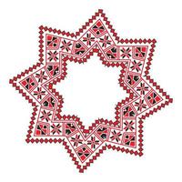 Ethnic ornament mandala geometric patterns in red color vector