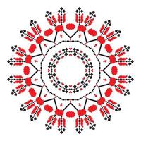 Ethnic ornament mandala geometric patterns in red color vector