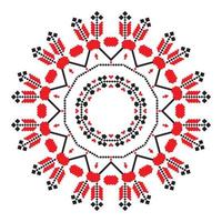 Ethnic ornament mandala geometric patterns in red color vector