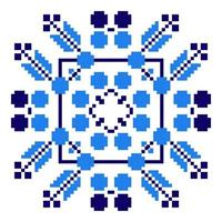 Ethnic ornament mandala geometric patterns in blue color vector