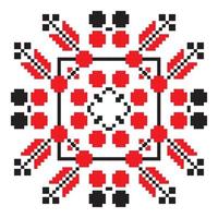 Ethnic ornament mandala geometric patterns in red color vector