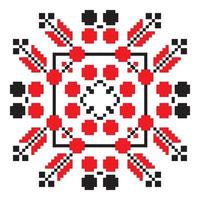 Ethnic ornament mandala geometric patterns in red color vector