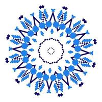 Ethnic ornament mandala geometric patterns in blue color vector