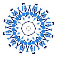 Ethnic ornament mandala geometric patterns in blue color vector