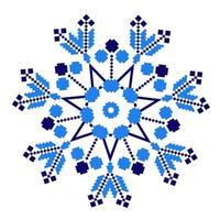 Ethnic ornament mandala geometric patterns in blue color vector