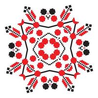 Ethnic ornament mandala geometric patterns in red color vector