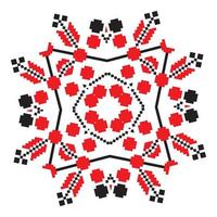 Ethnic ornament mandala geometric patterns in red color vector