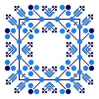 Ethnic ornament mandala geometric patterns in blue color vector