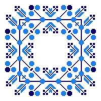 Ethnic ornament mandala geometric patterns in blue color vector