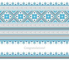 Greeting card with ethnic ornament pattern in different colors vector