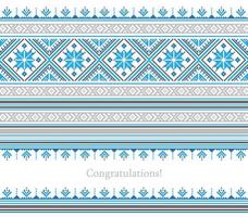 Greeting card with ethnic ornament pattern in different colors vector