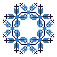 Ethnic ornament mandala geometric patterns in blue color vector