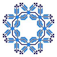 Ethnic ornament mandala geometric patterns in blue color vector