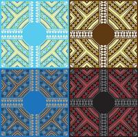 Set of Ethnic Baltic ornament pattern in different colors. Vector illustration