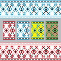 Set of Ethnic ornament pattern in different colors. Vector illustration