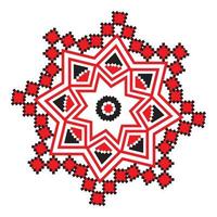 Ethnic ornament mandala geometric patterns in red color vector