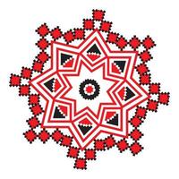 Ethnic ornament mandala geometric patterns in red color vector