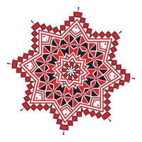 Ethnic ornament mandala geometric patterns in red color vector