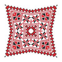 Ethnic ornament mandala geometric patterns in red color vector