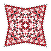 Ethnic ornament mandala geometric patterns in red color vector