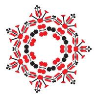 Ethnic ornament mandala geometric patterns in red color vector