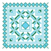 Ethnic ornament mandala geometric patterns in blue and green colors vector
