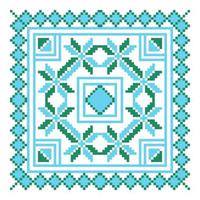 Ethnic ornament mandala geometric patterns in blue and green colors vector