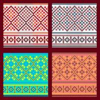 Set of Ethnic ornament pattern in different colors. Vector illustration