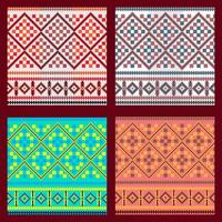 Set of Ethnic ornament pattern in different colors. Vector illustration