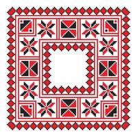 Ethnic ornament mandala geometric patterns in red color vector