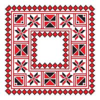 Ethnic ornament mandala geometric patterns in red color vector