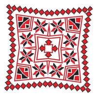 Ethnic ornament mandala geometric patterns in red color vector