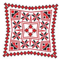 Ethnic ornament mandala geometric patterns in red color vector