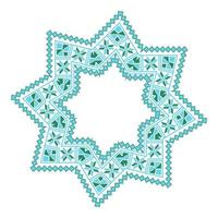 Ethnic ornament mandala geometric patterns in blue and green colors vector