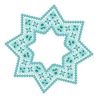 Ethnic ornament mandala geometric patterns in blue and green colors vector