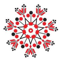 Ethnic ornament mandala geometric patterns in red color vector