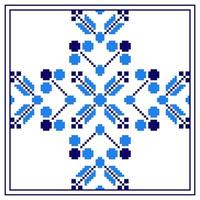 Ethnic ornament mandala geometric patterns in blue color vector