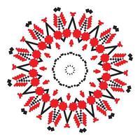 Ethnic ornament mandala geometric patterns in red color vector