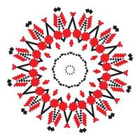 Ethnic ornament mandala geometric patterns in red color vector